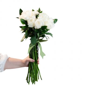 Buquê de 18 rosas brancas