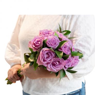 Buquê de 12 rosas lilás